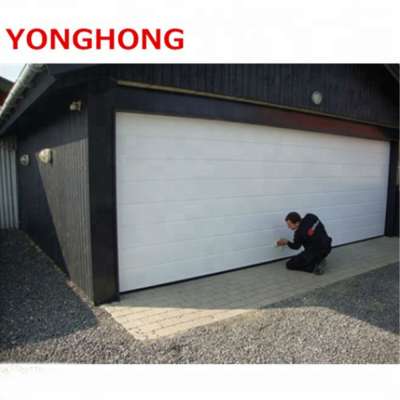 Custom made sectional garage door with double/single track