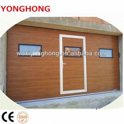 CE approved golden oak 0.35mm galvanized steel automatic sectional garage door