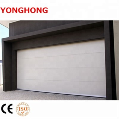 Automatic sectional sliding garage door