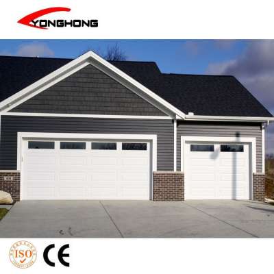 automatic garage door with low headroom double track